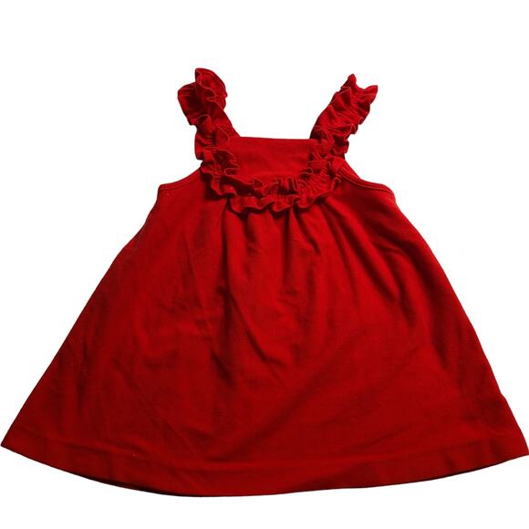 Vintage Her Majesty Red Fleece Sleeveless Girls Dress Size 4 A Line 2089 - Picture 1 of 7